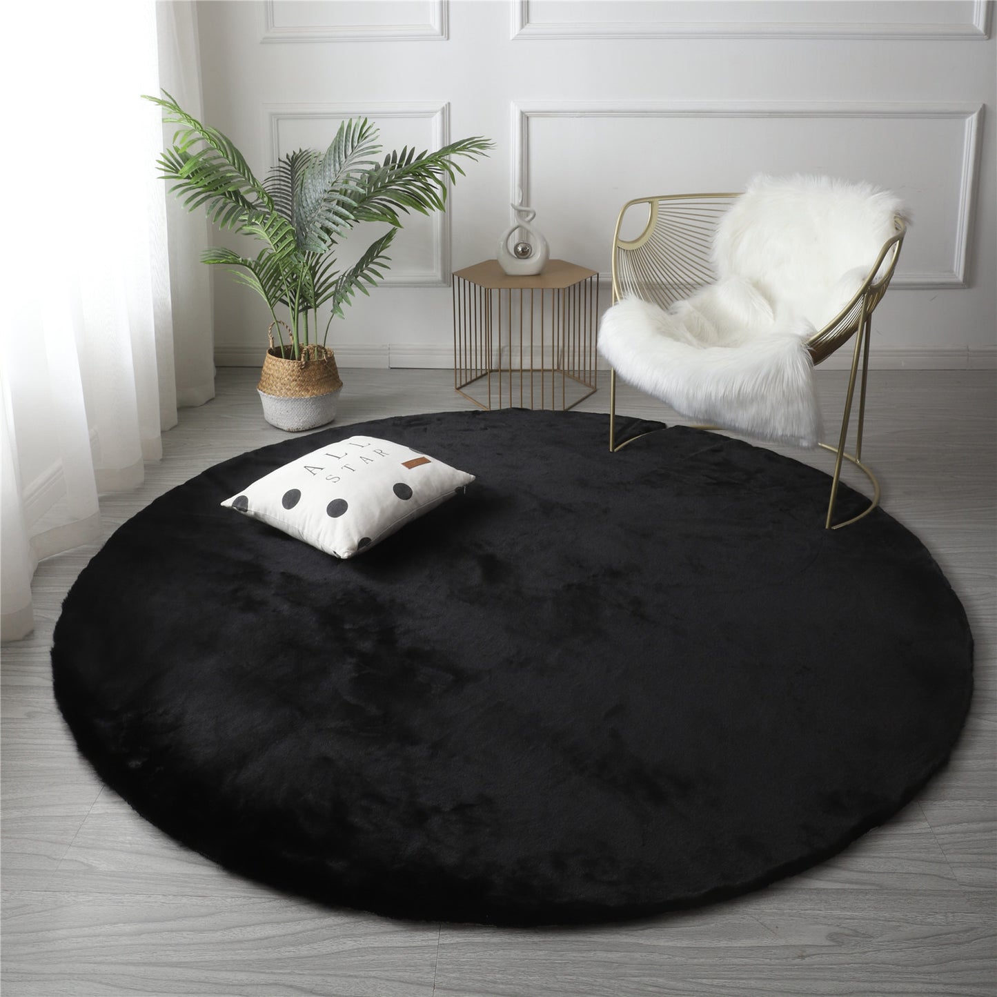 Super Soft Rabbit Faux Round Rugs