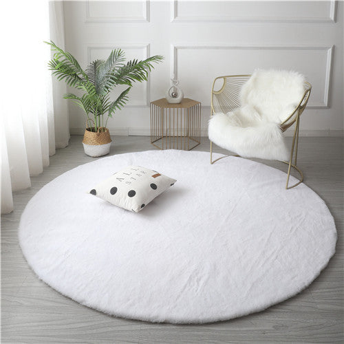 Super Soft Rabbit Faux Round Rugs