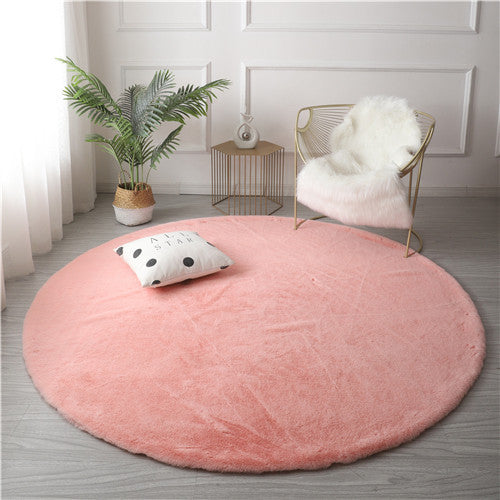 Super Soft Rabbit Faux Round Rugs