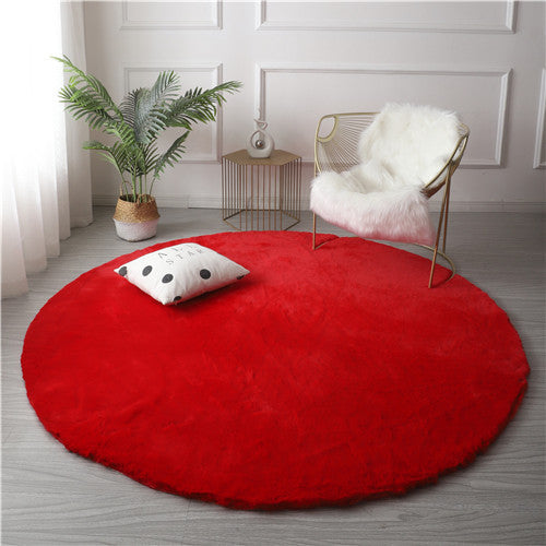 Super Soft Rabbit Faux Round Rugs