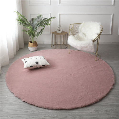 Super Soft Rabbit Faux Round Rugs