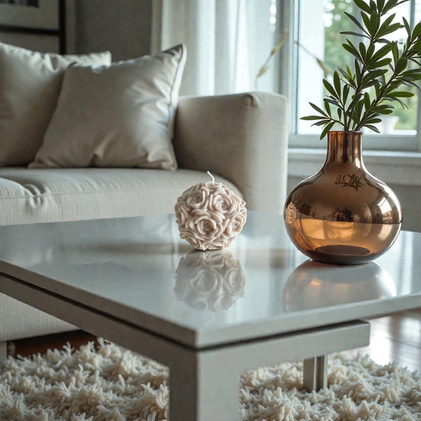 3D Rose Sphere Candle