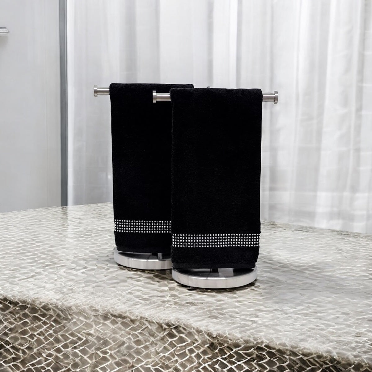 Luxury Rhinestone Hand Towel Set