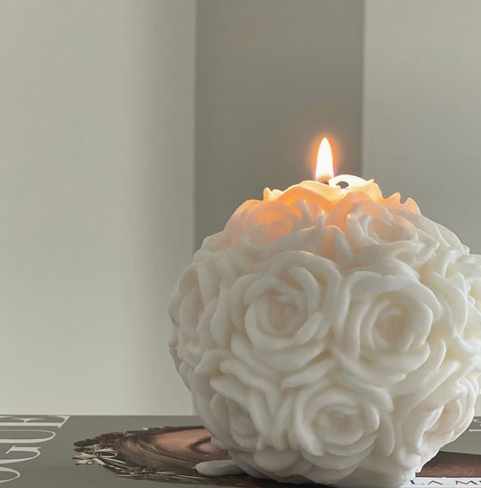 3D Rose Sphere Candle